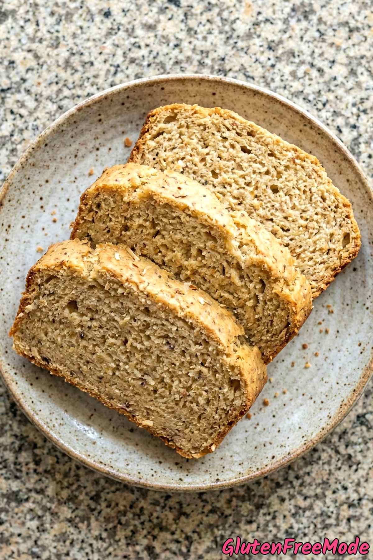 Tender gluten free savory onion bread slice