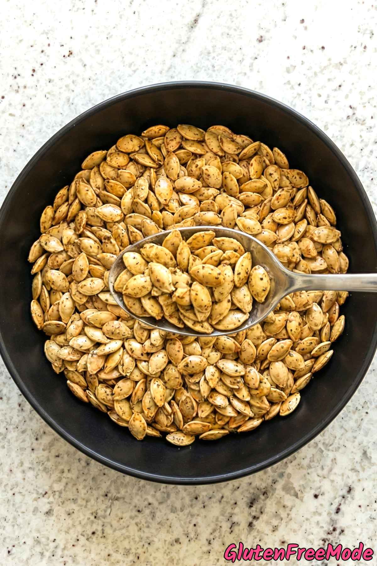 Irresistible gluten free roasted pumpkin seeds