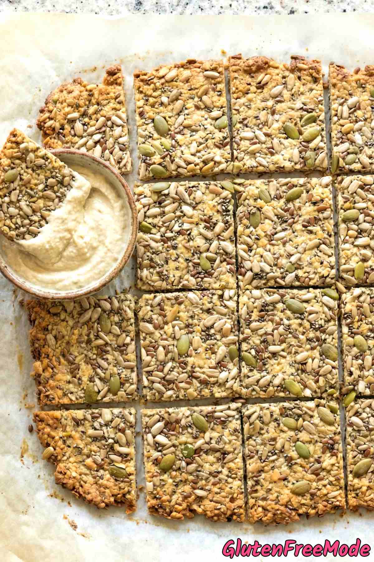 Simple gluten free savory seed crackers