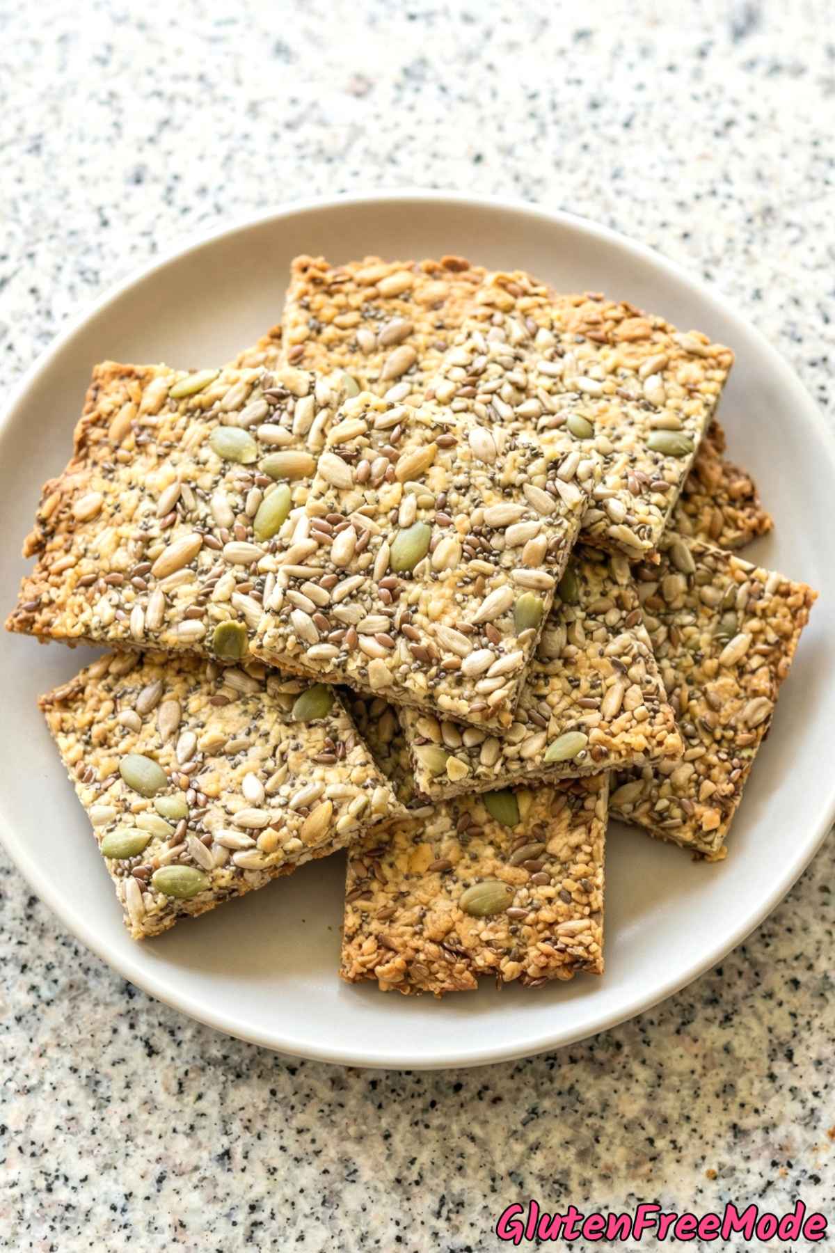 Golden gluten free savory seed crackers