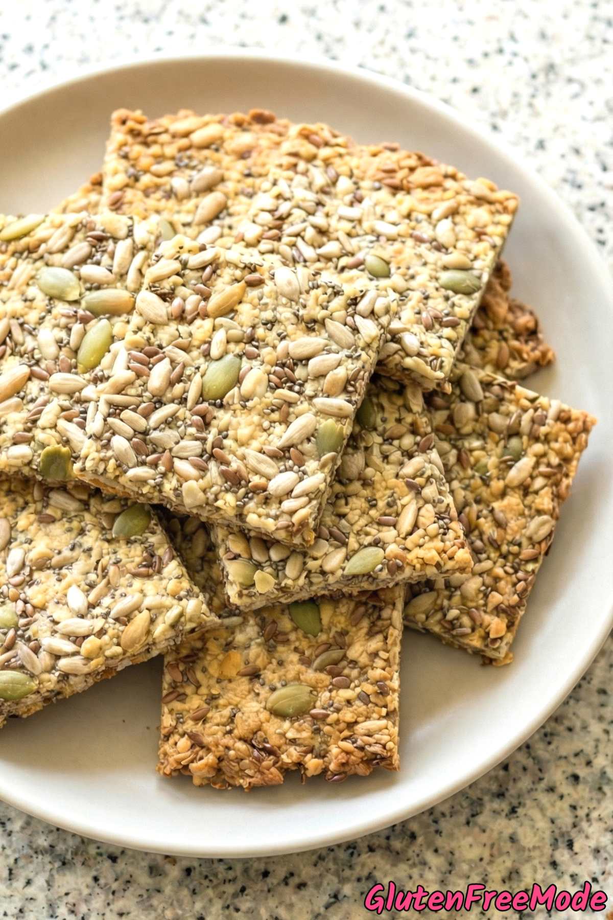 Hearty gluten free savory seed crackers