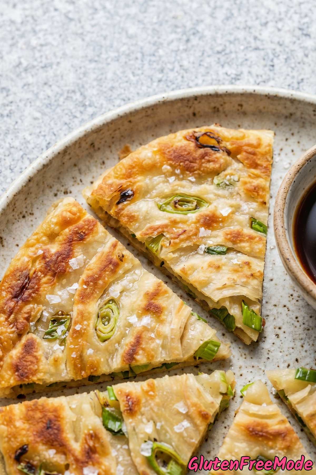 Warm gluten free scallion pancakes
