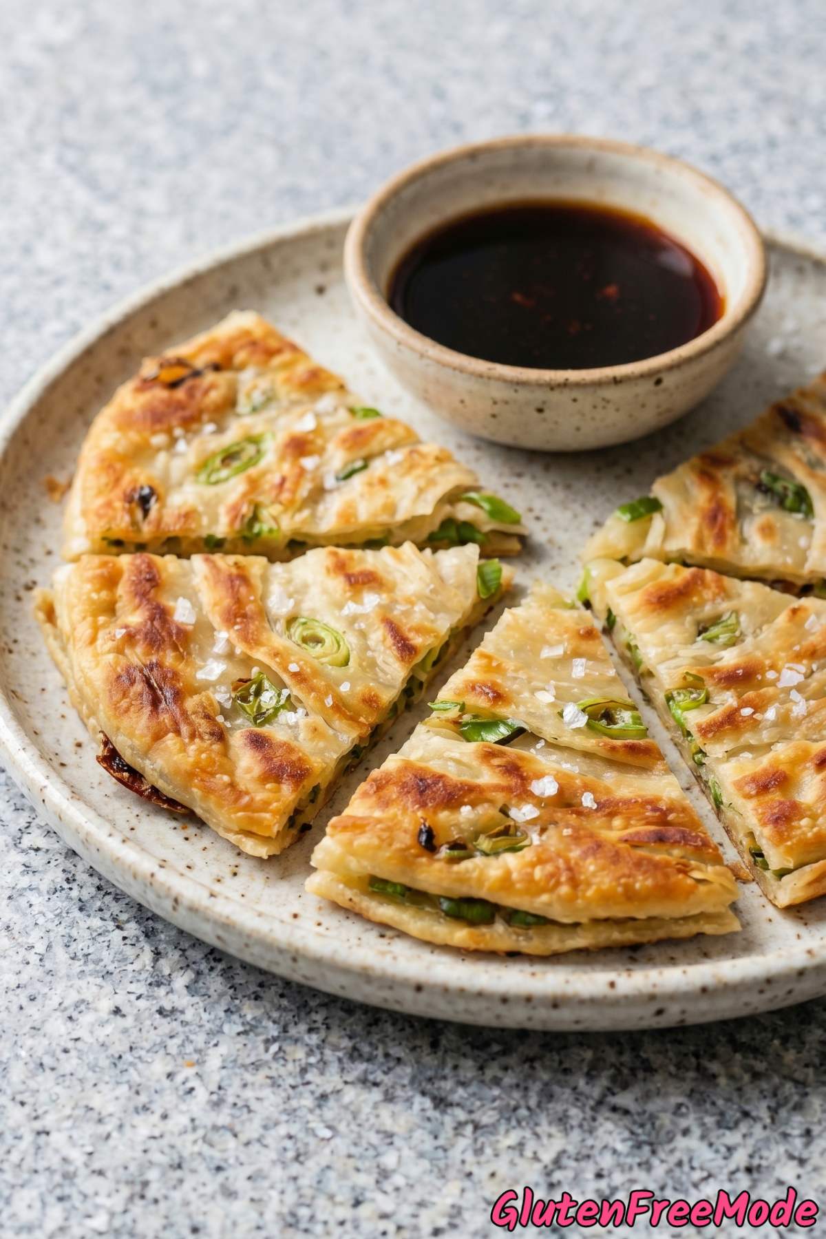 Homemade gluten free scallion pancakes