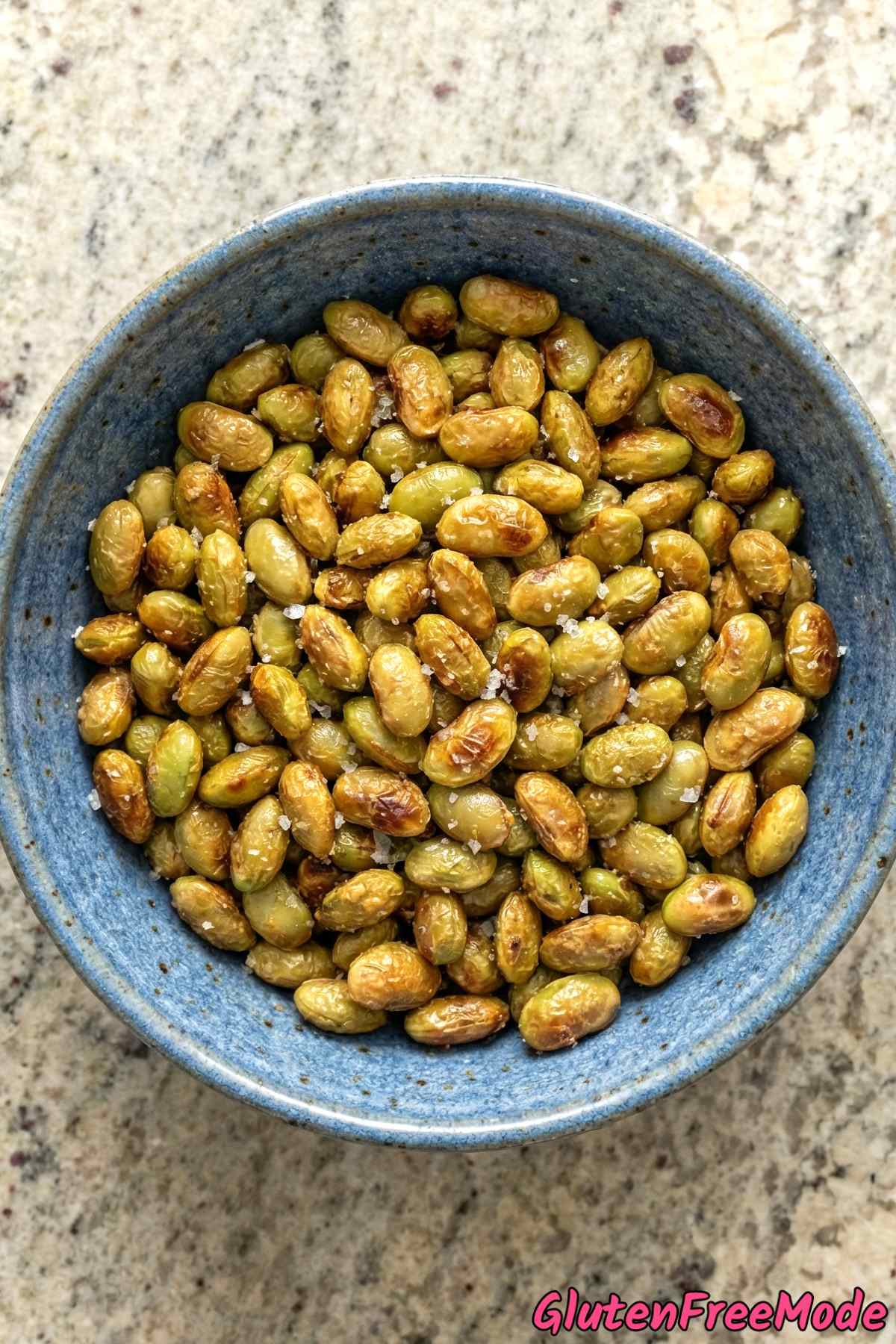 Simple gluten free sea salt edamame snacks