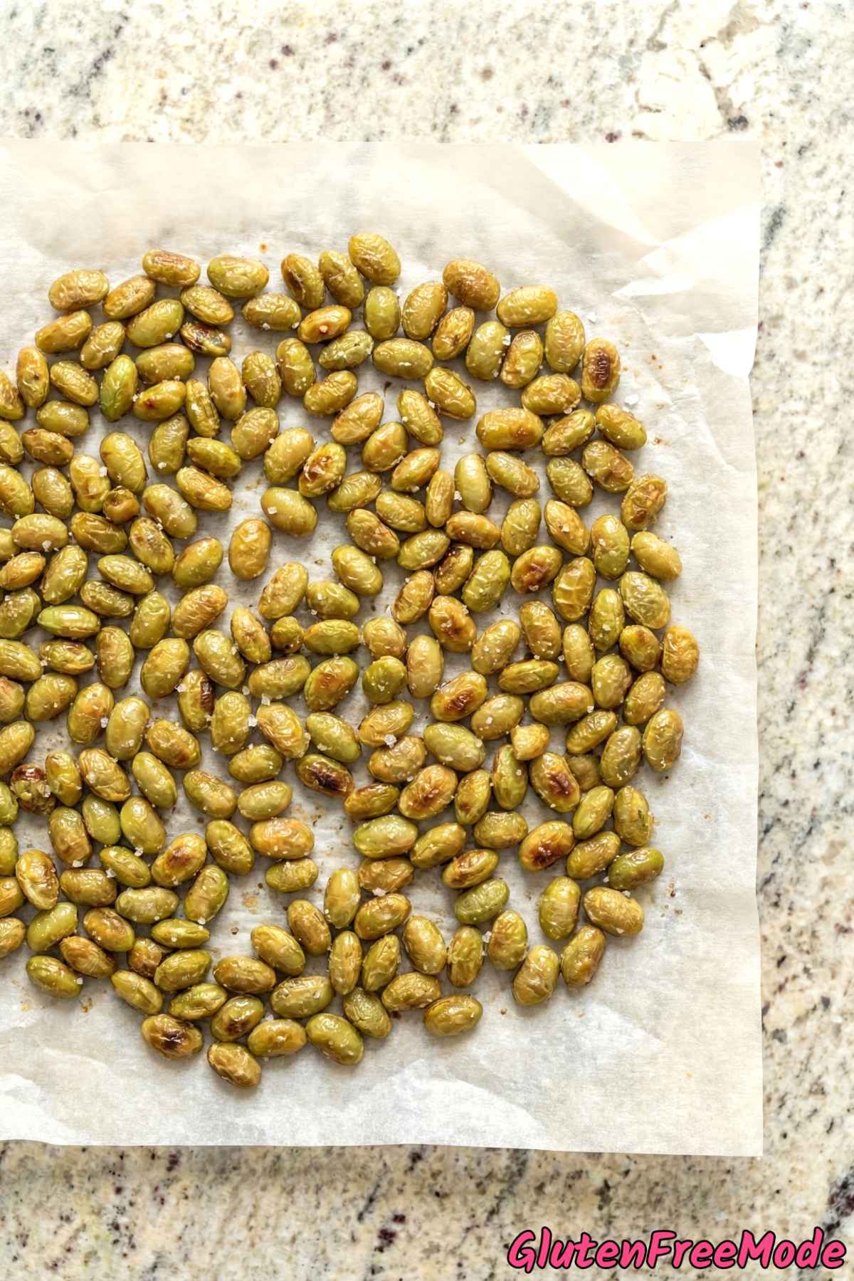 Crispy gluten free edamame snacks with sea salt