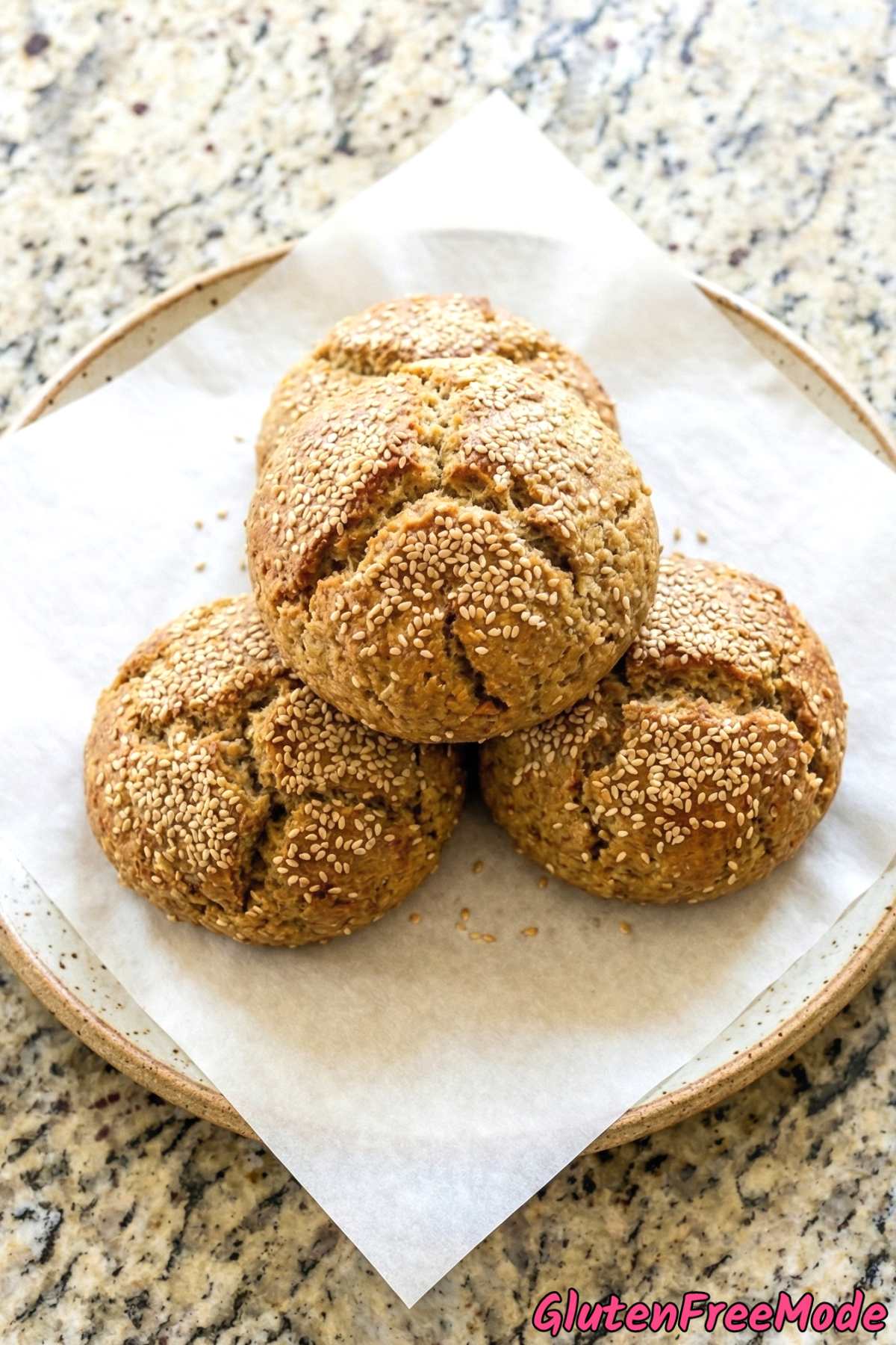 Tender gluten free sesame seed buns