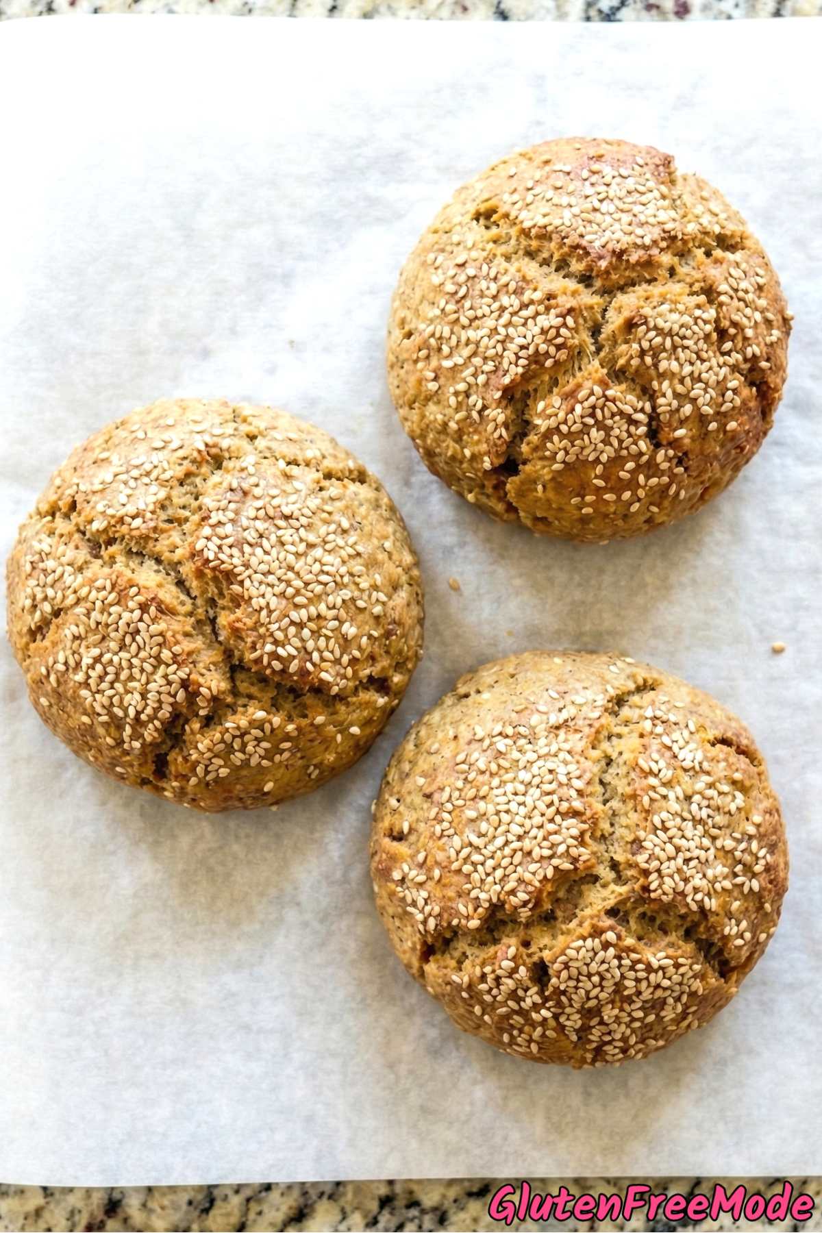 Light gluten free sesame seed buns