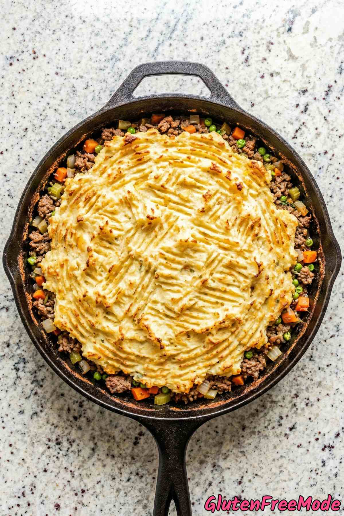 Rustic gluten free shepherd's pie