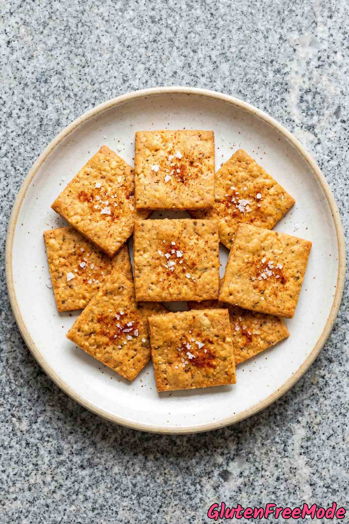 Crispy gluten free manchego crackers