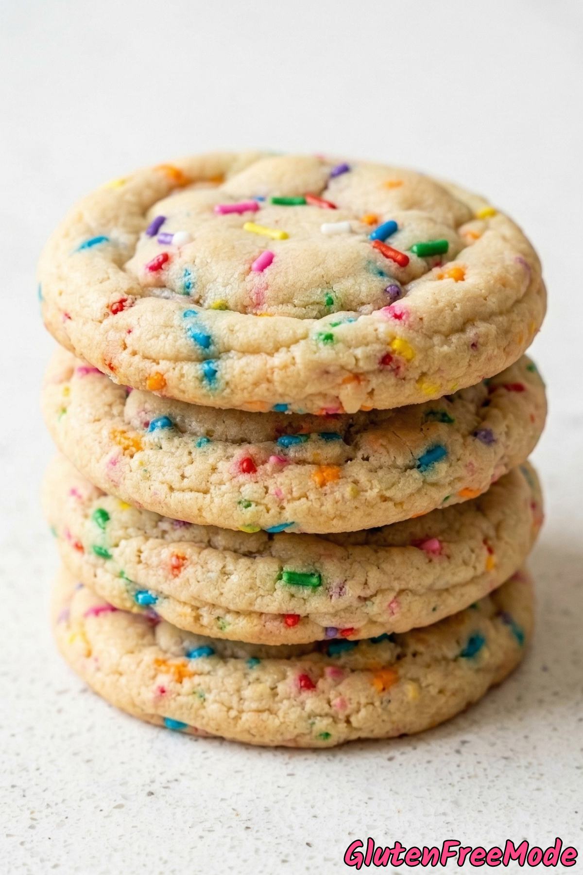 Homemade gluten free soft baked funfetti cookies