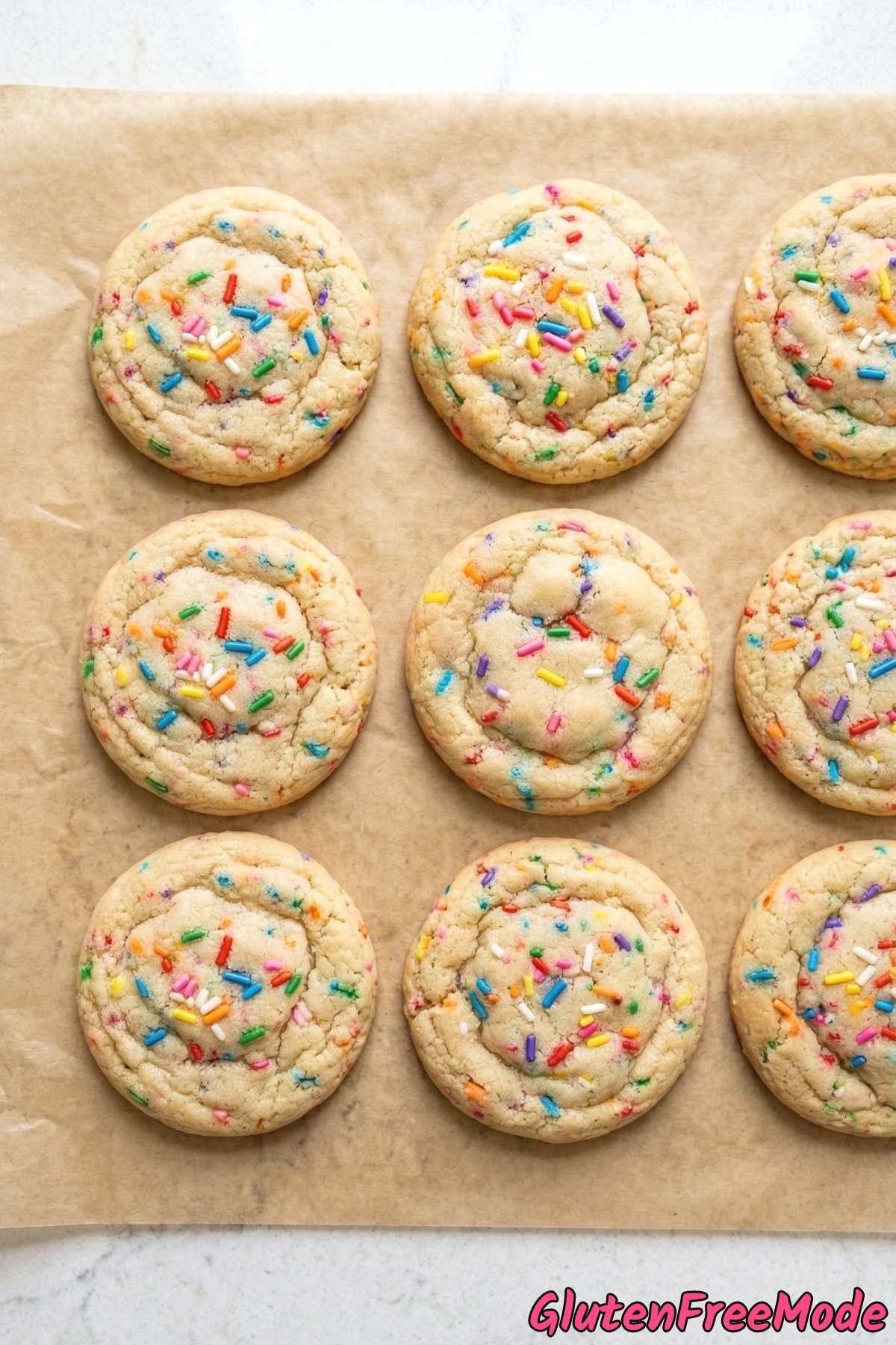 Colorful gluten free soft funfetti cookies