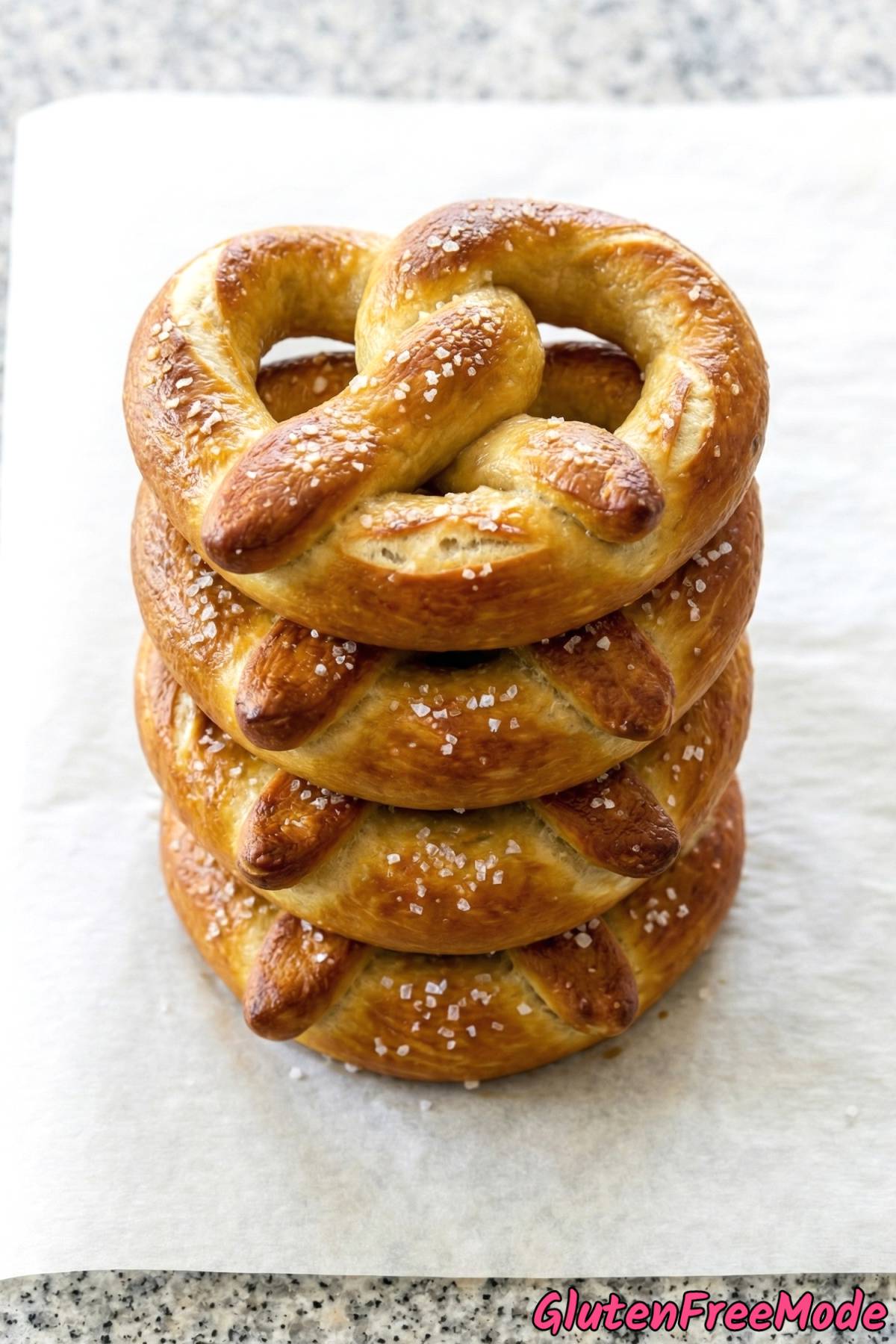 Tender gluten free soft pretzels on a board