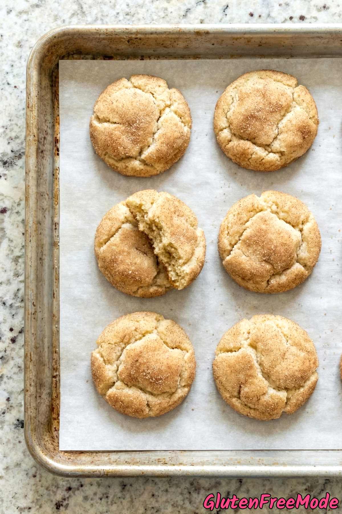 Homemade gluten free soft snickerdoodle cookies