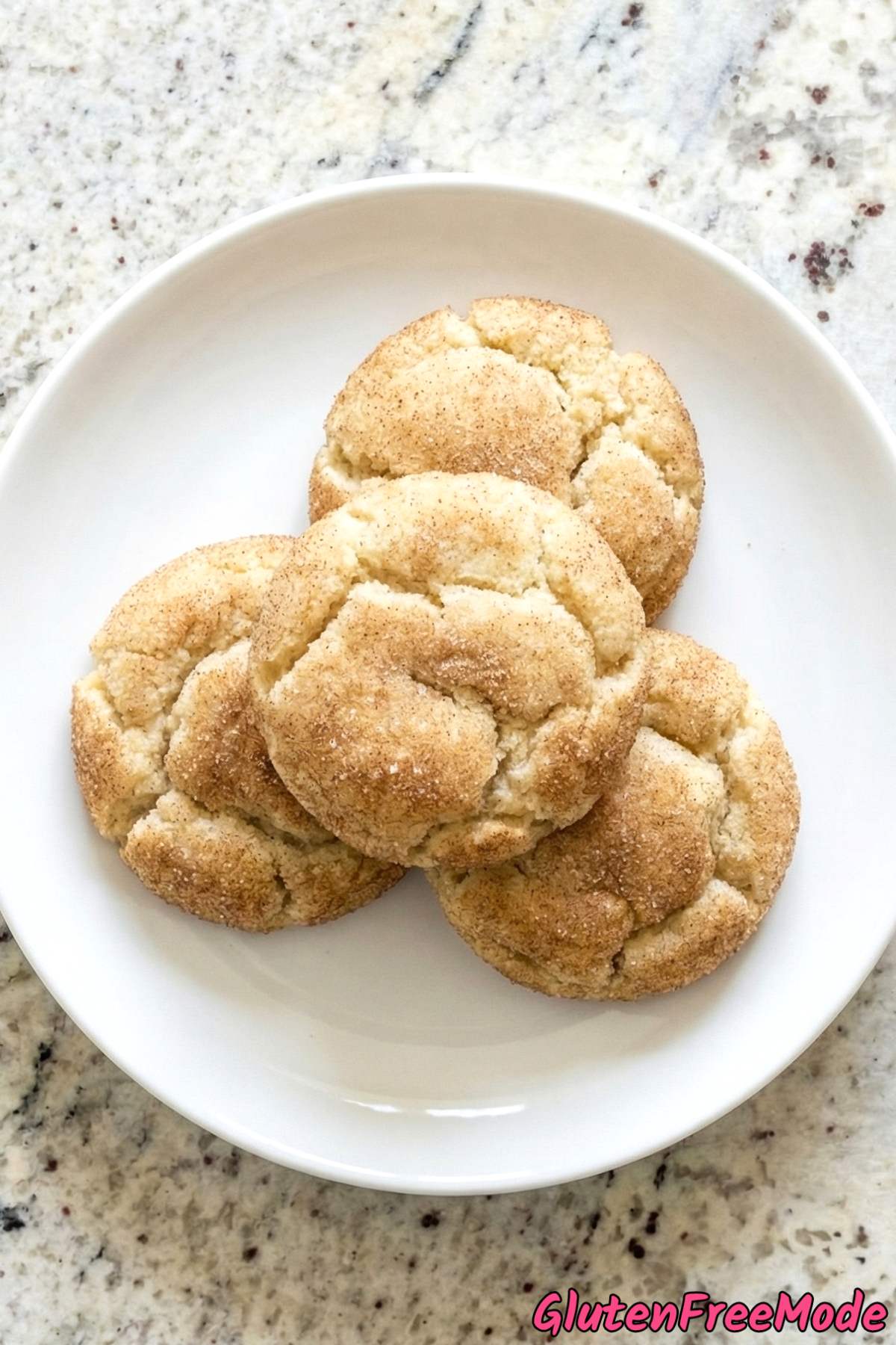 Fluffy gluten free snickerdoodle cookie stack