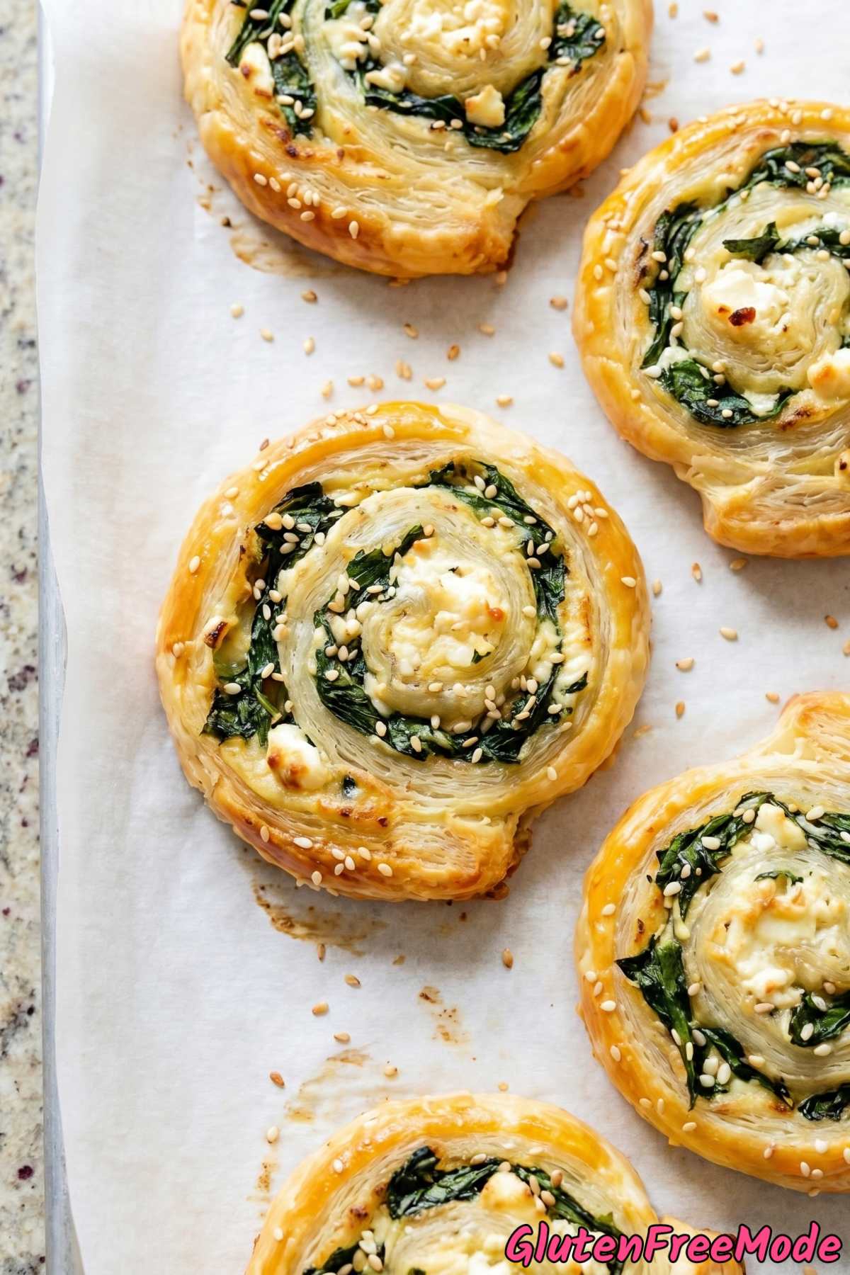 Homemade gluten free spinach & feta pinwheels