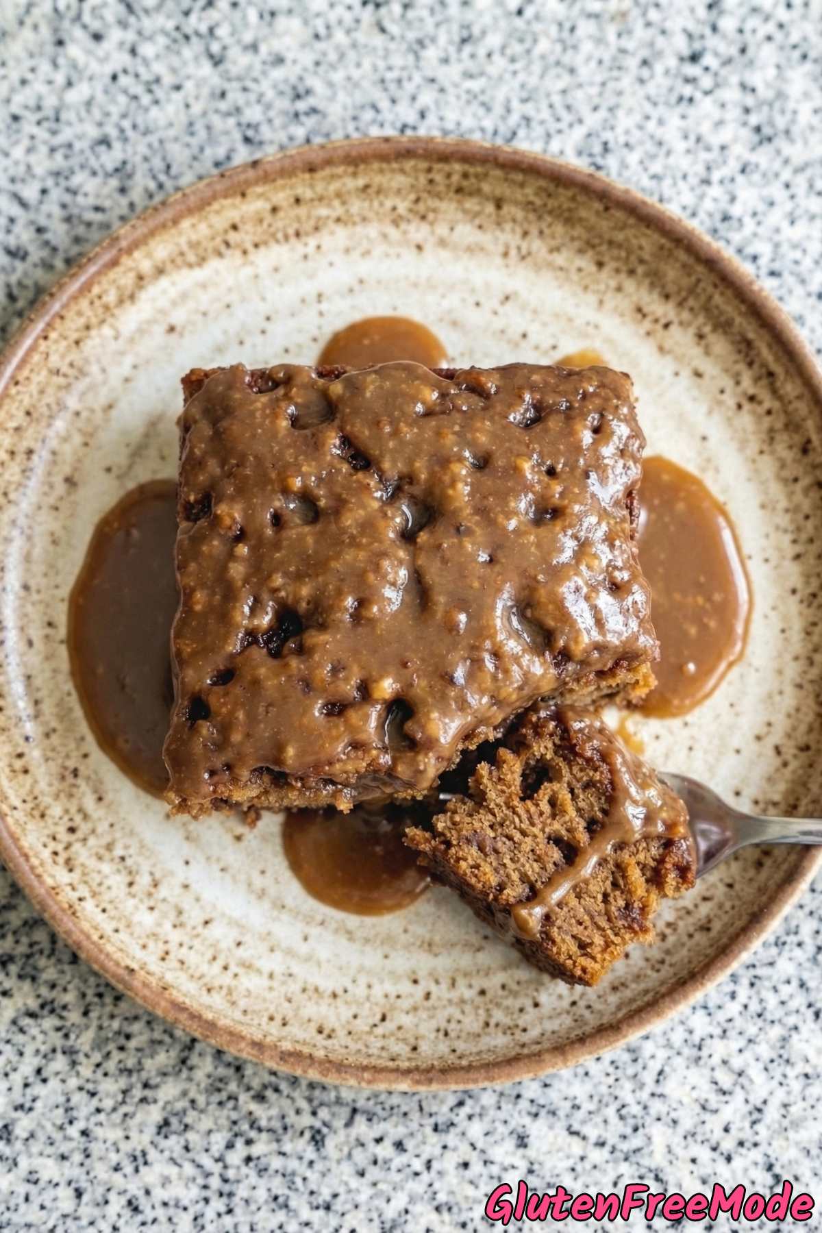 Tender gluten free sticky toffee cake