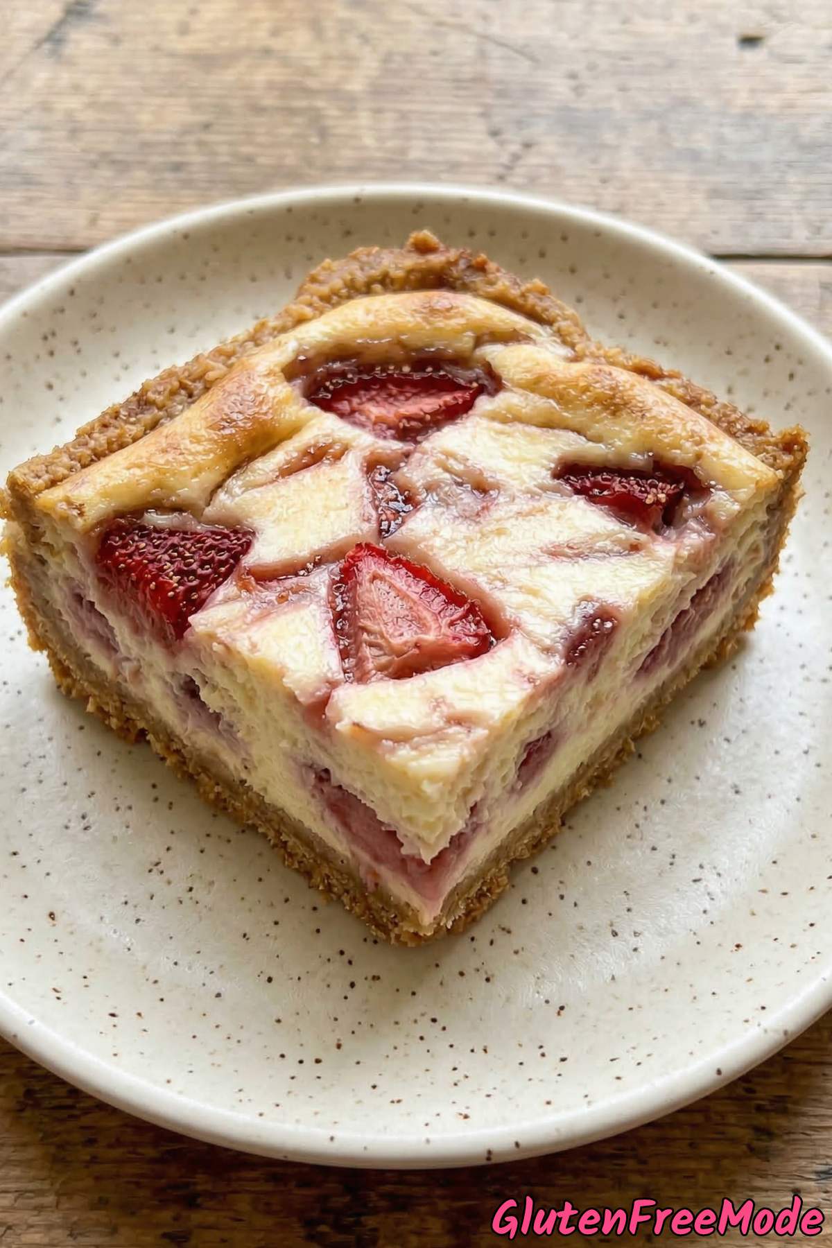 Irresistible gluten free strawberry cheesecake bars