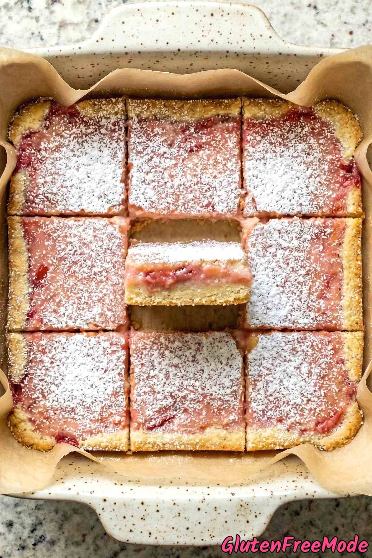 Refreshing gluten free strawberry lemonade bars