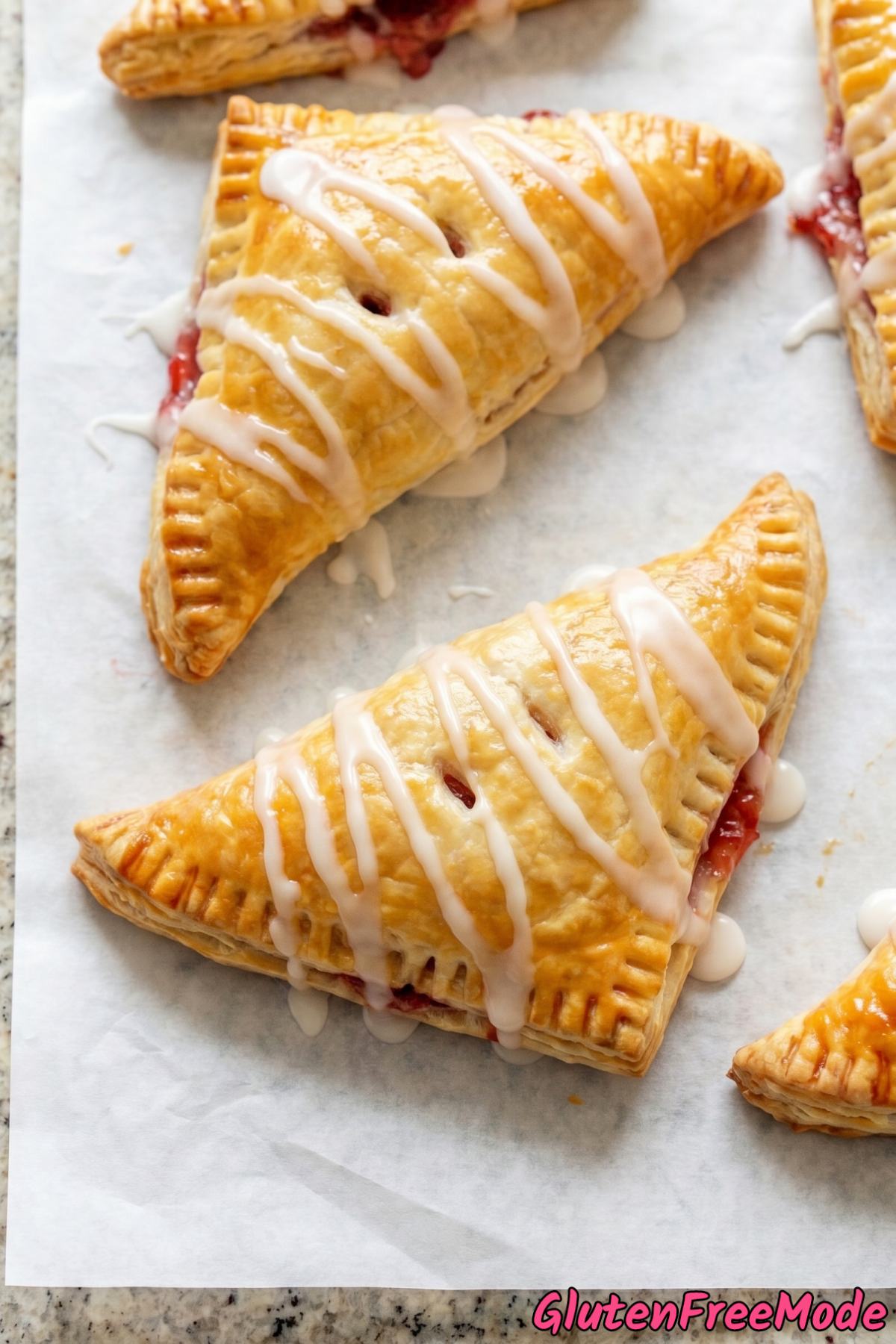 Crispy gluten free strawberry turnovers