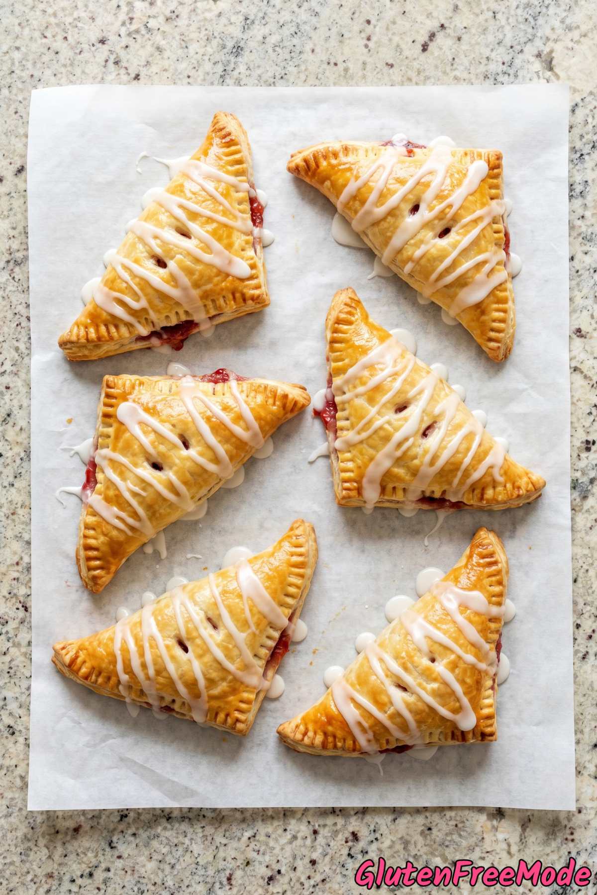 Golden gluten free strawberry turnovers