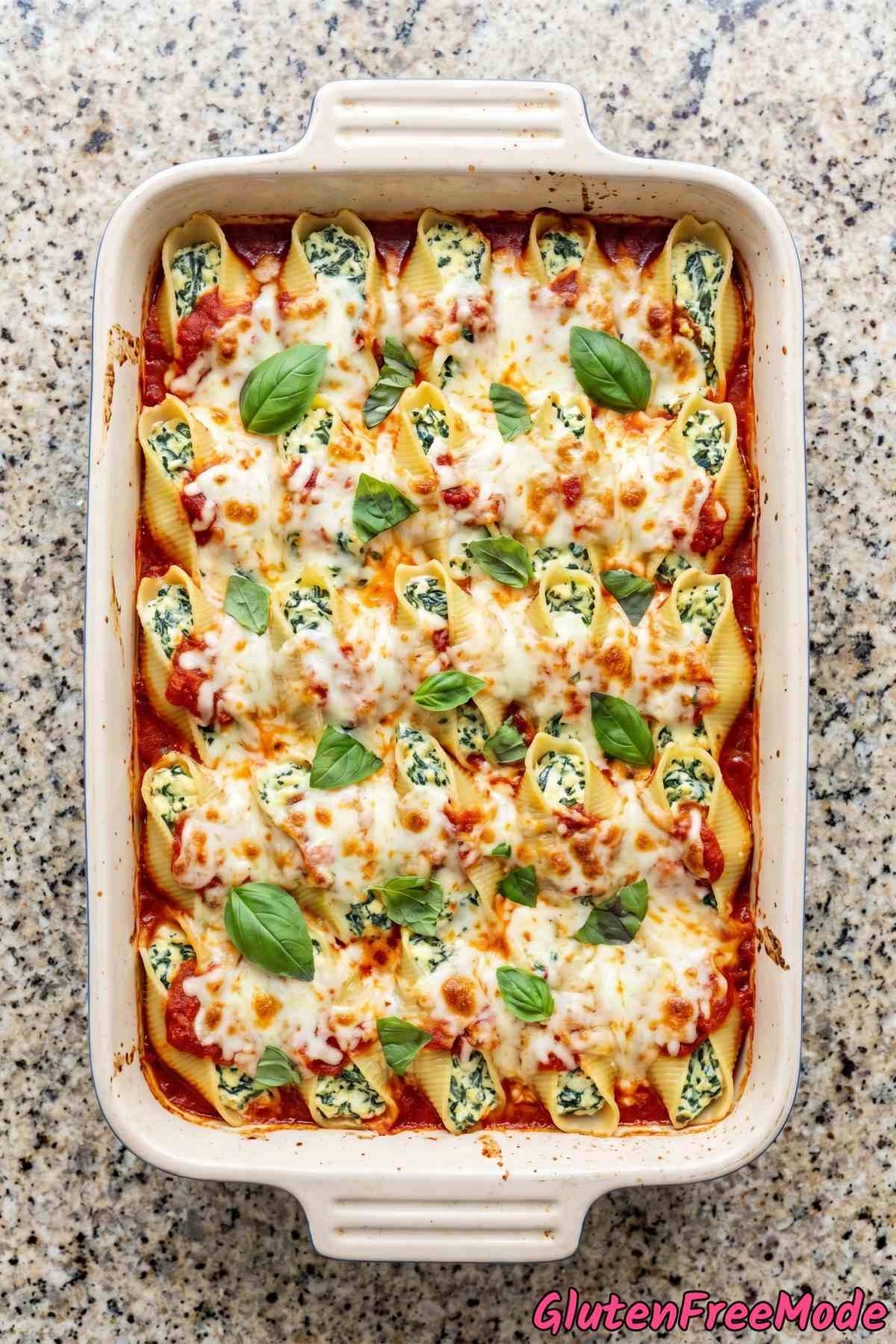 Tender gluten free stuffed shells