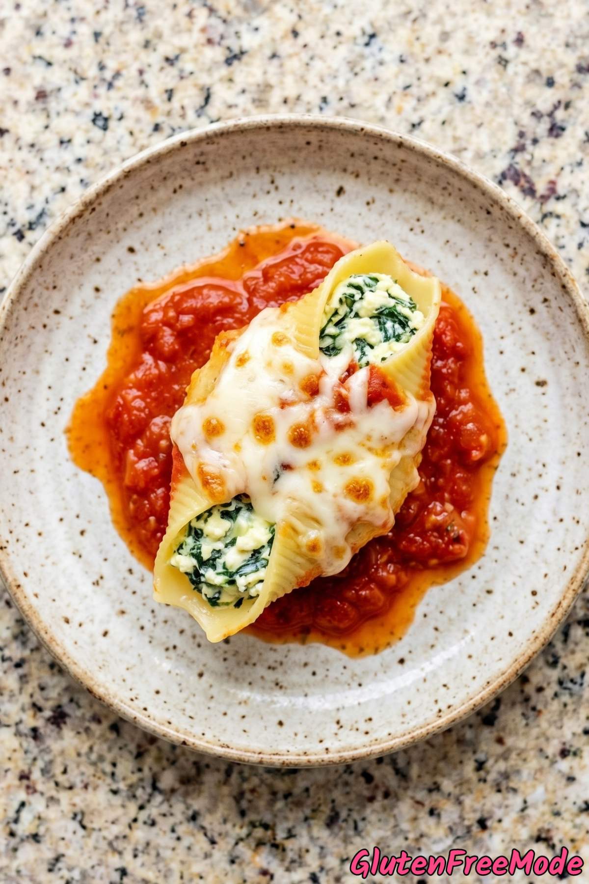 Warm gluten free stuffed shells