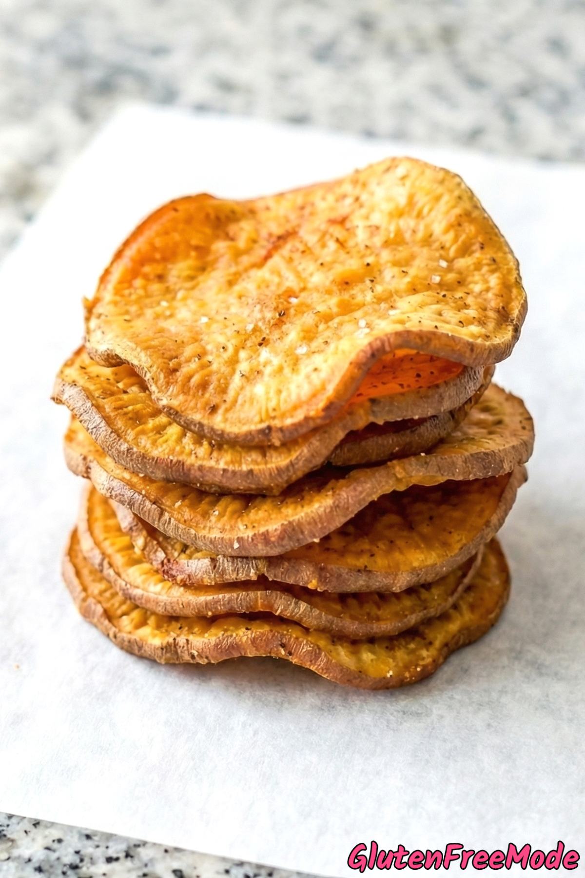 Light and crispy gluten free sweet potato chips