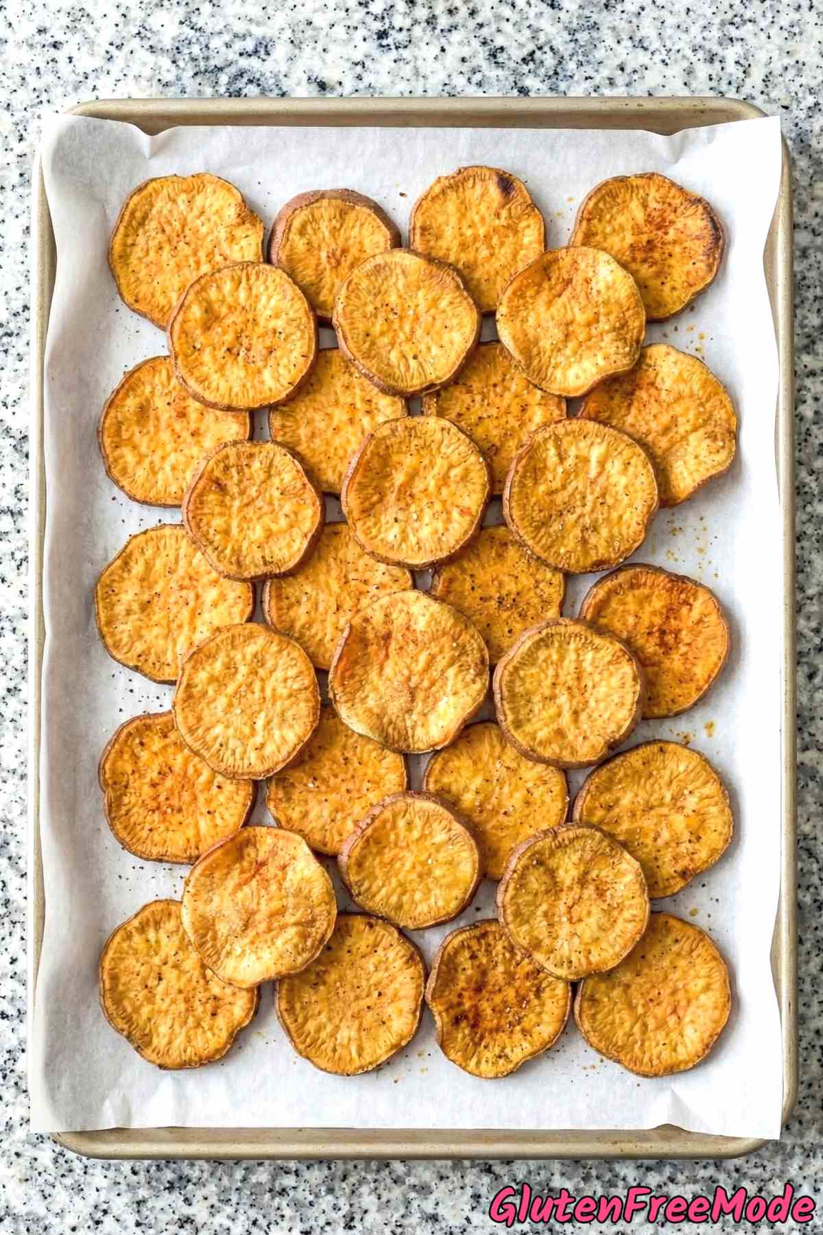 Homemade gluten free sweet potato chips