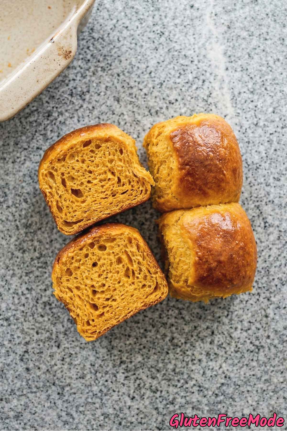 Fresh gluten free sweet potato dinner rolls