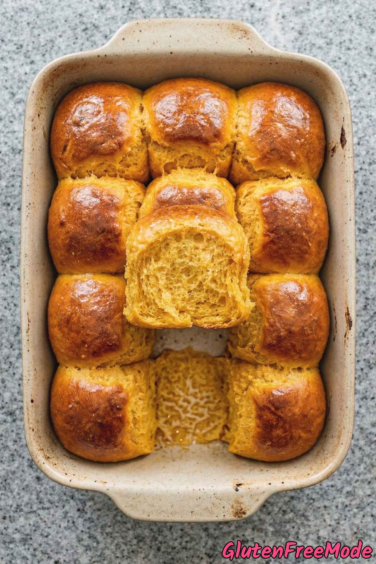 Golden gluten free sweet potato dinner rolls