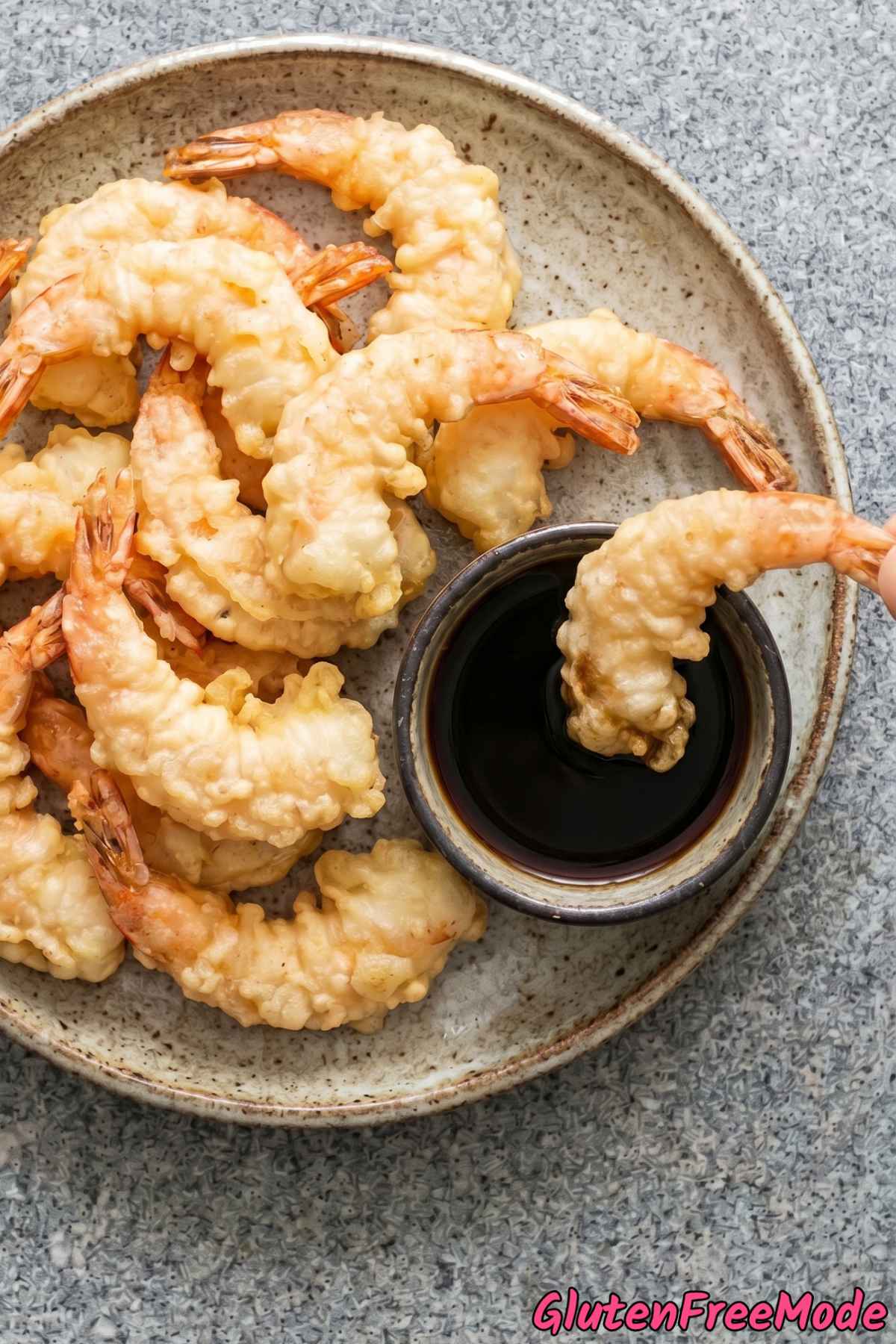 Perfectly fried gluten free tempura shrimp
