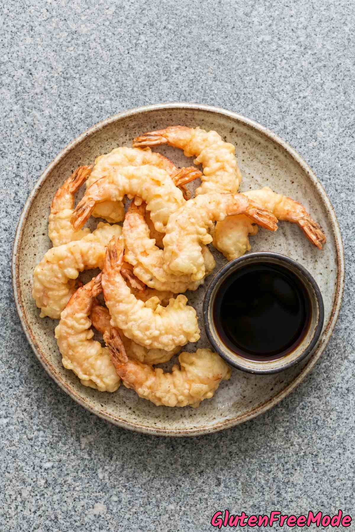 Savory gluten free tempura shrimp closeup