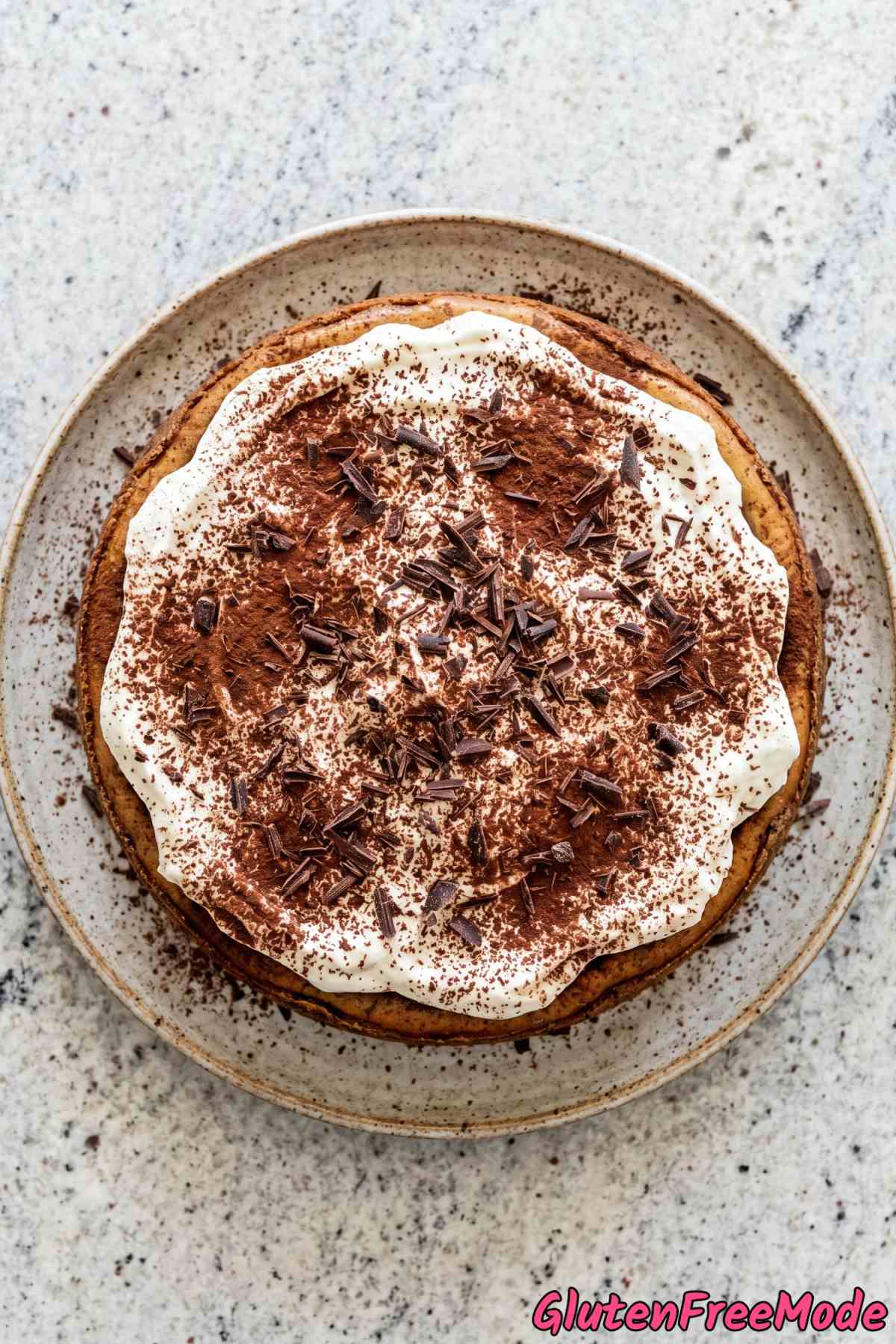 Luscious gluten free tiramisu cheesecake piece