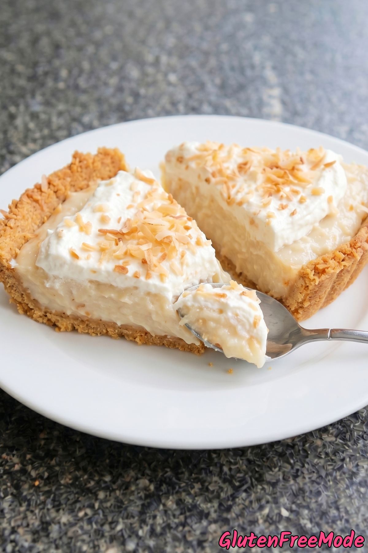 Silky gluten free toasted coconut cream pie