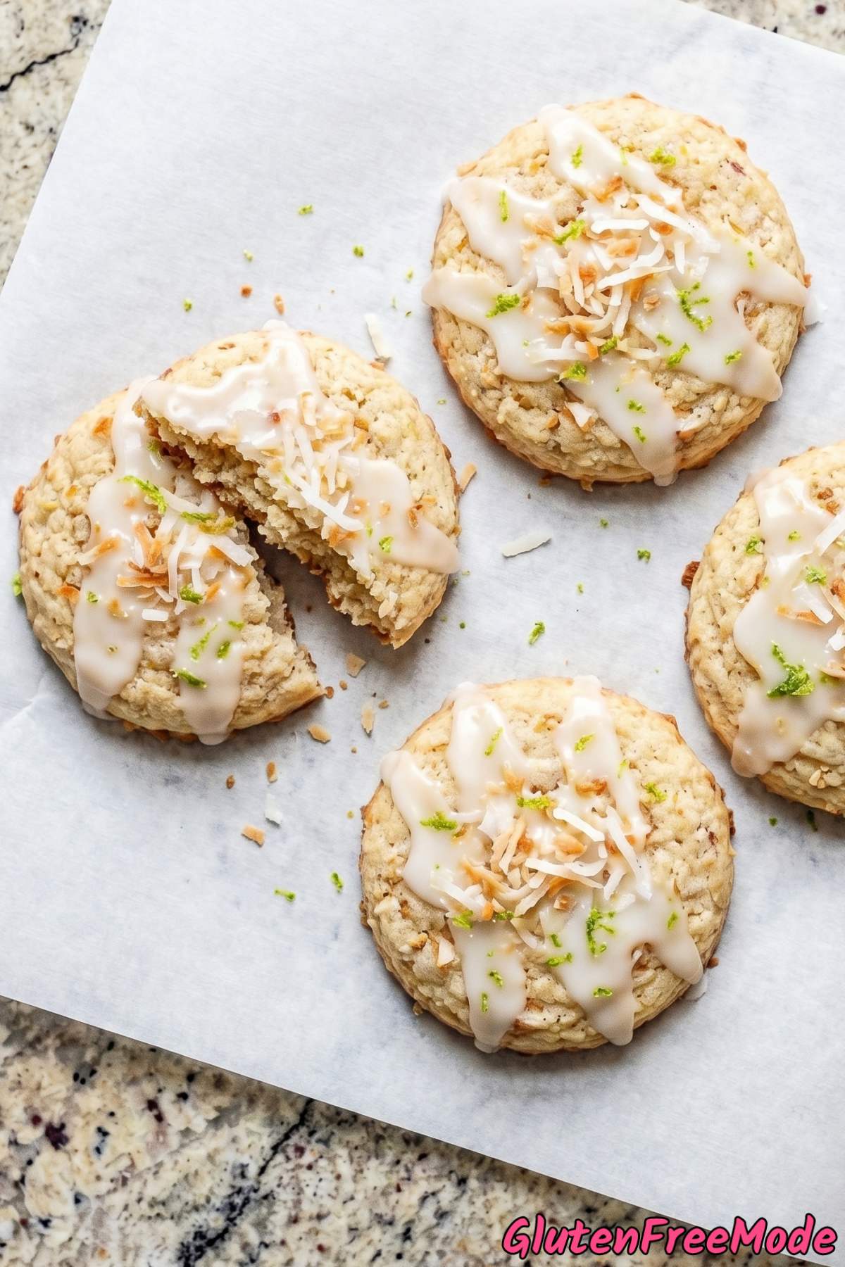 Tropical toasted coconut lime cookies GF