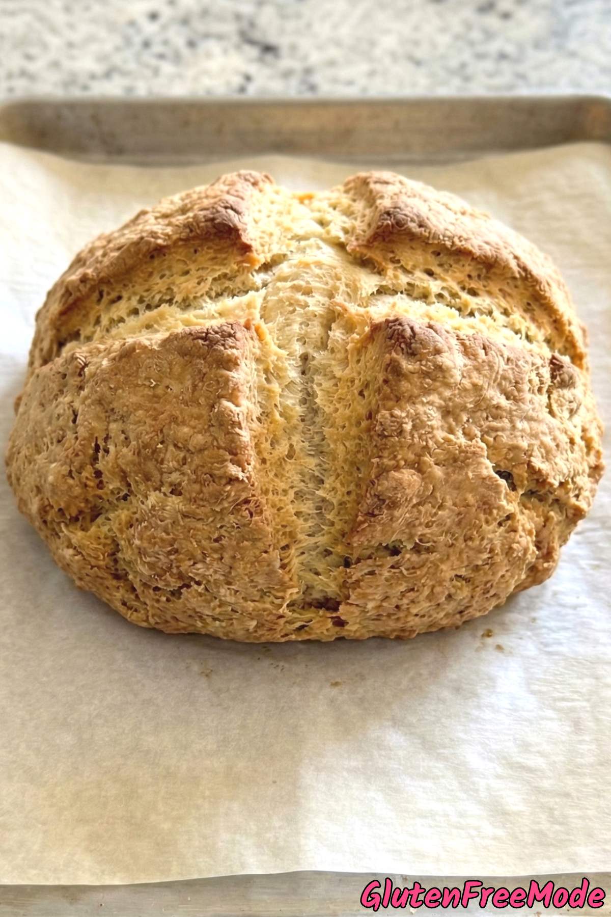 Crusty gluten free soda bread round