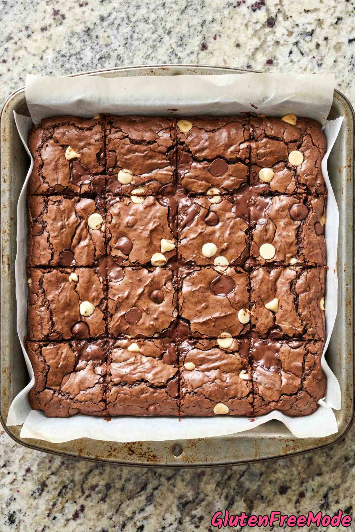 Dense gluten free triple chocolate brownies