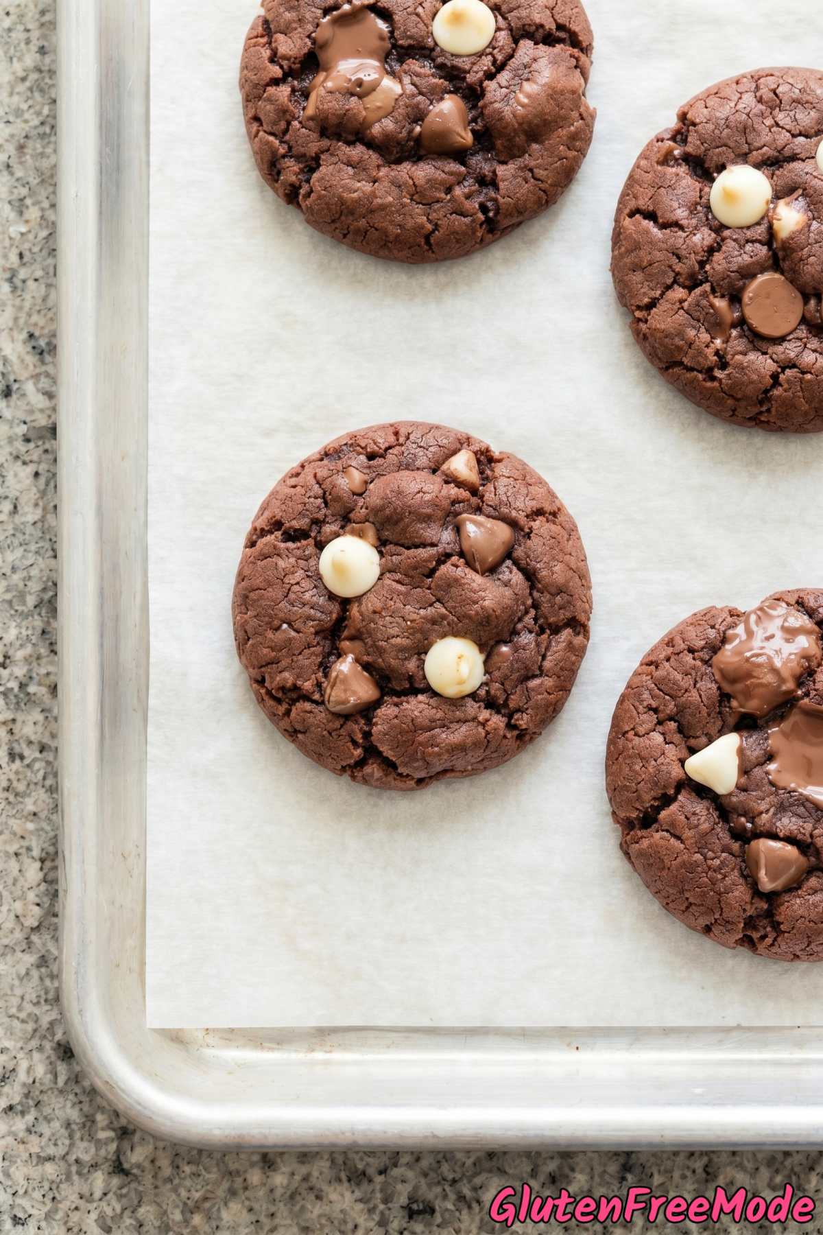 Dark gluten free triple chocolate cookies