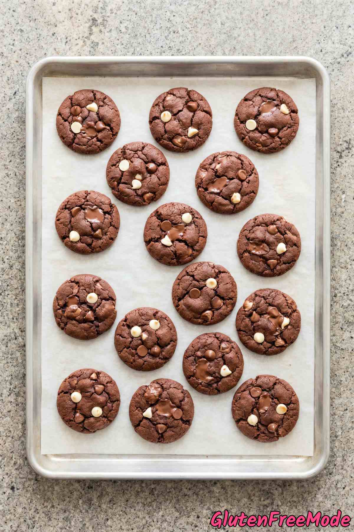 Chewy gluten free triple chocolate cookies
