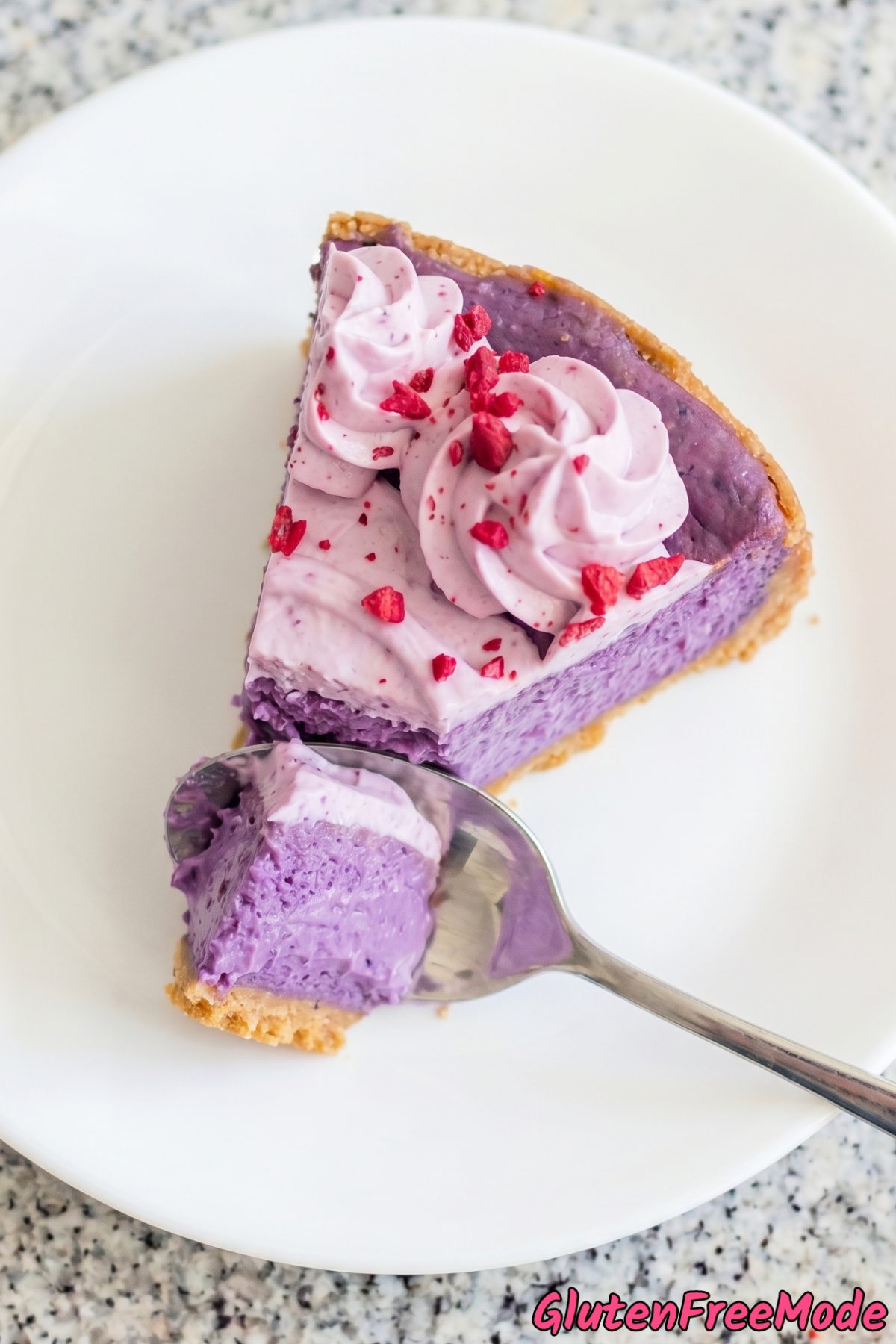 Gorgeous gluten free ube cheesecake