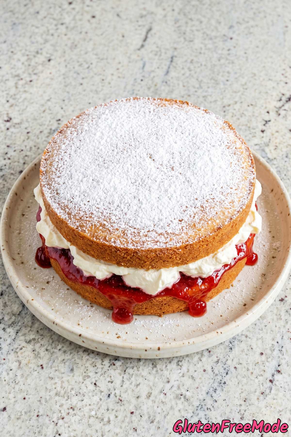 Irresistible gluten free Victoria sponge cake