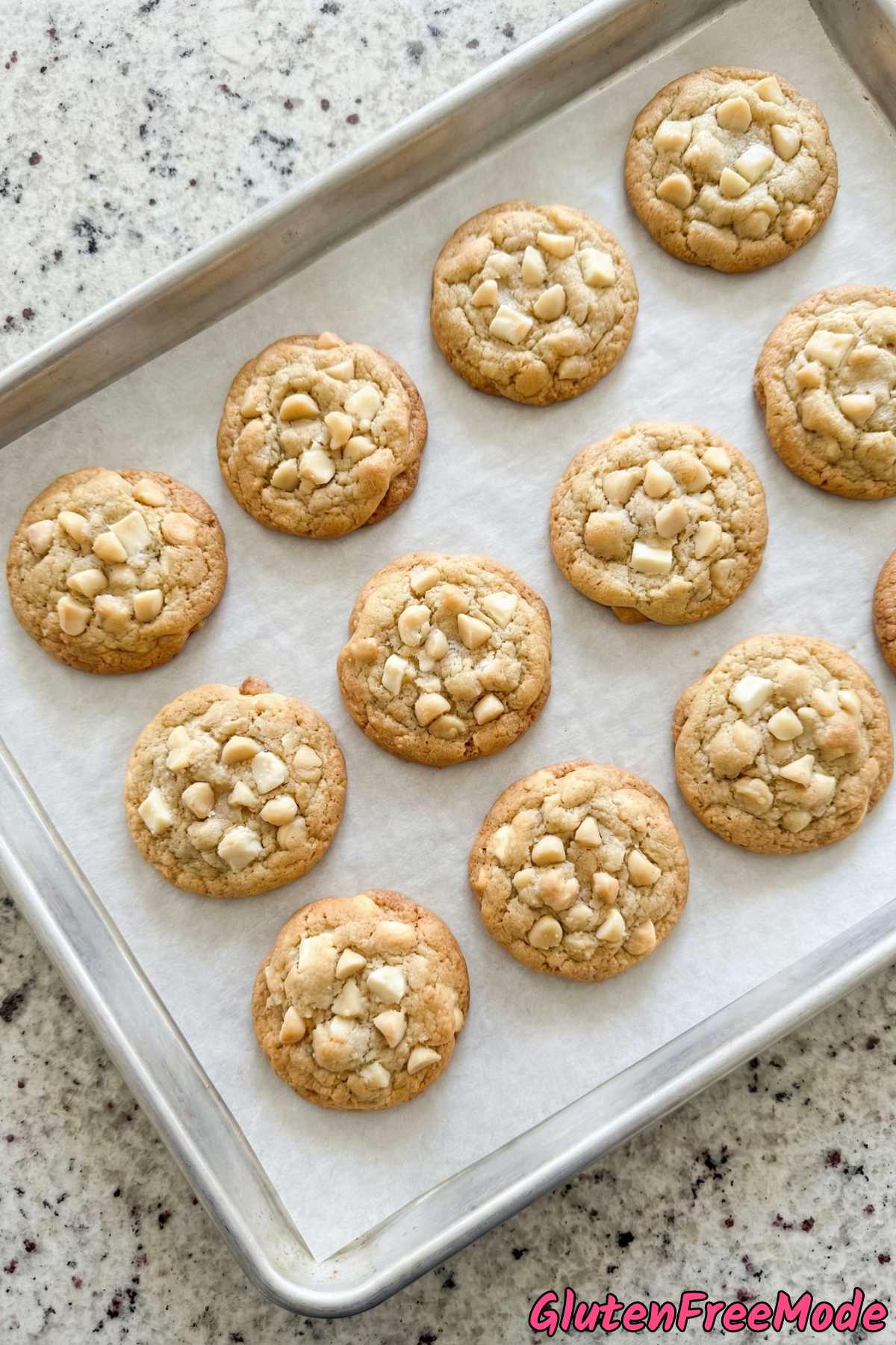 Buttery white chocolate macadamia nut cookies