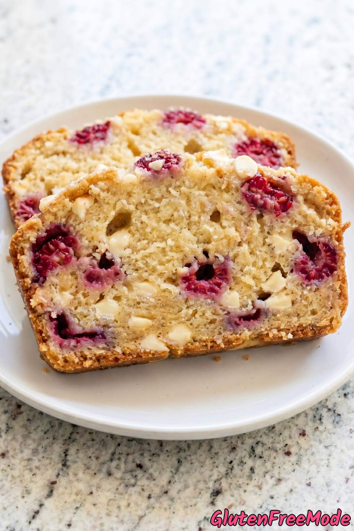 Irresistible raspberry white chocolate cookie bread
