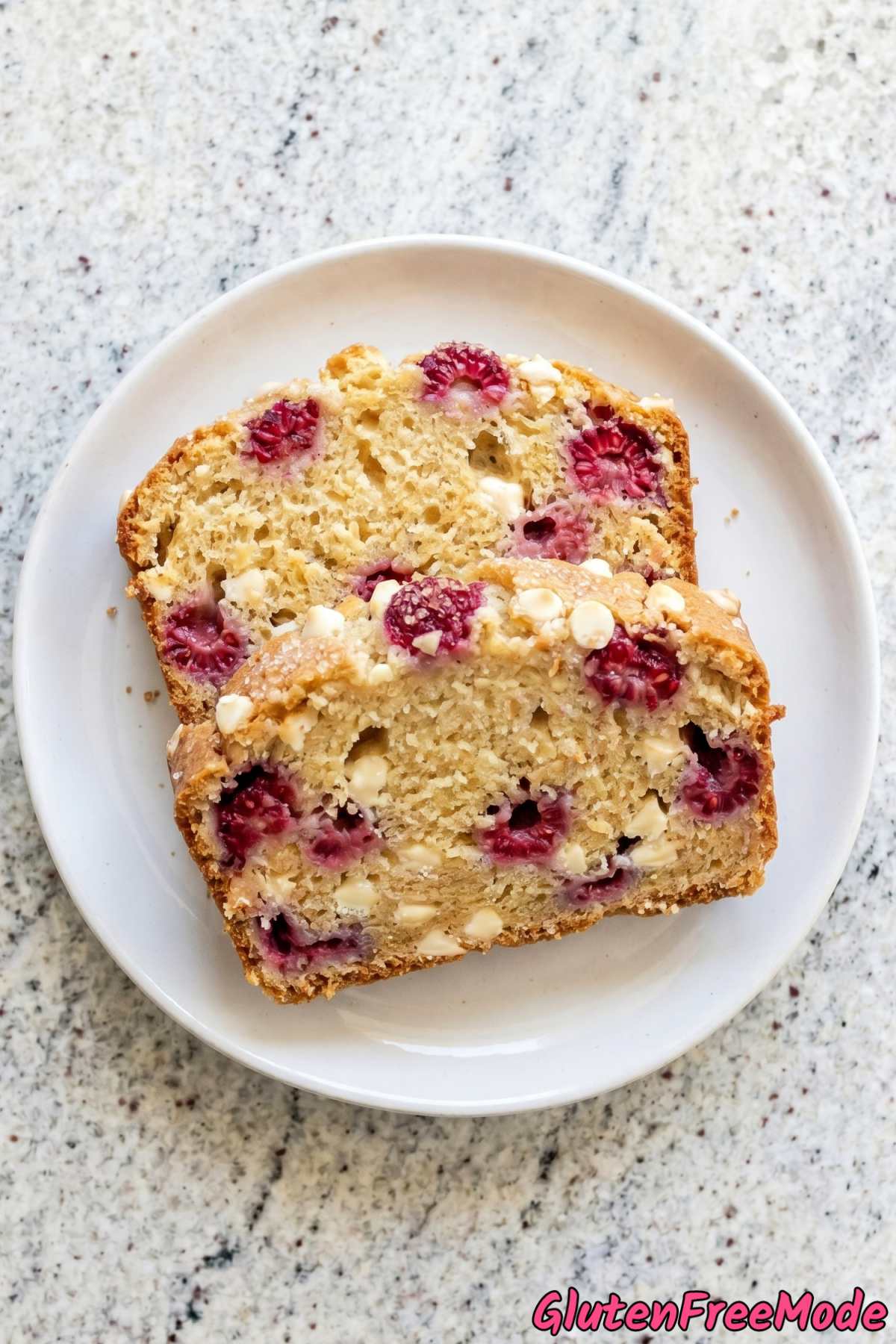 Warm gluten free cookie bread with raspberries