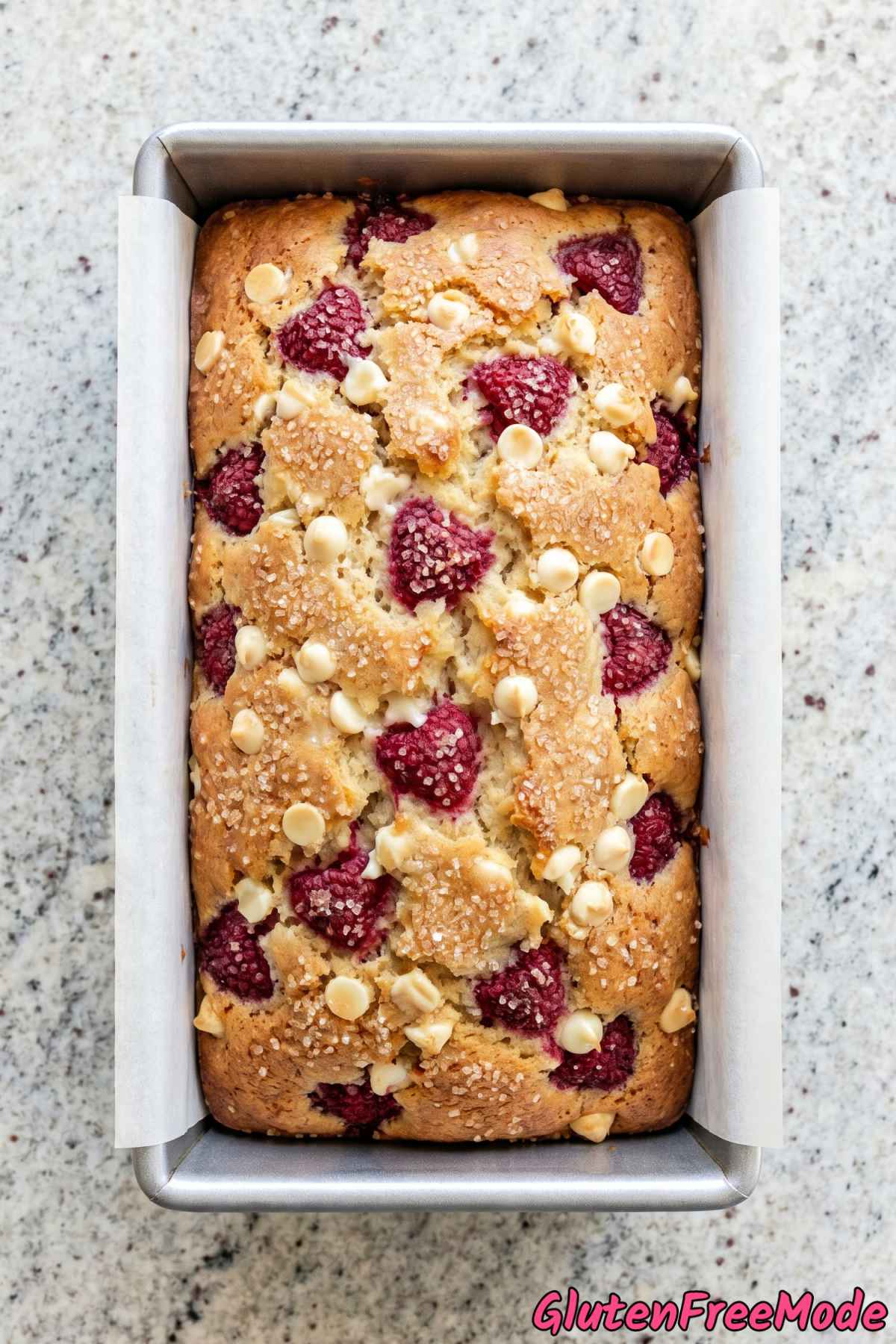 Tender white chocolate raspberry cookie bread
