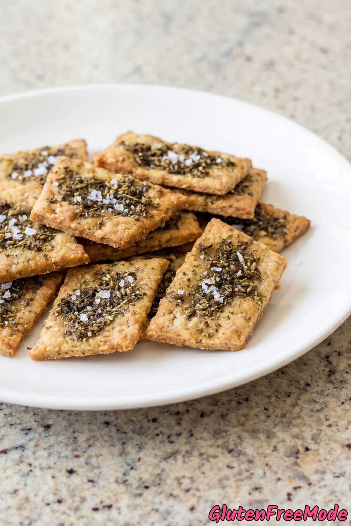 savory zaatar crackers on a plate