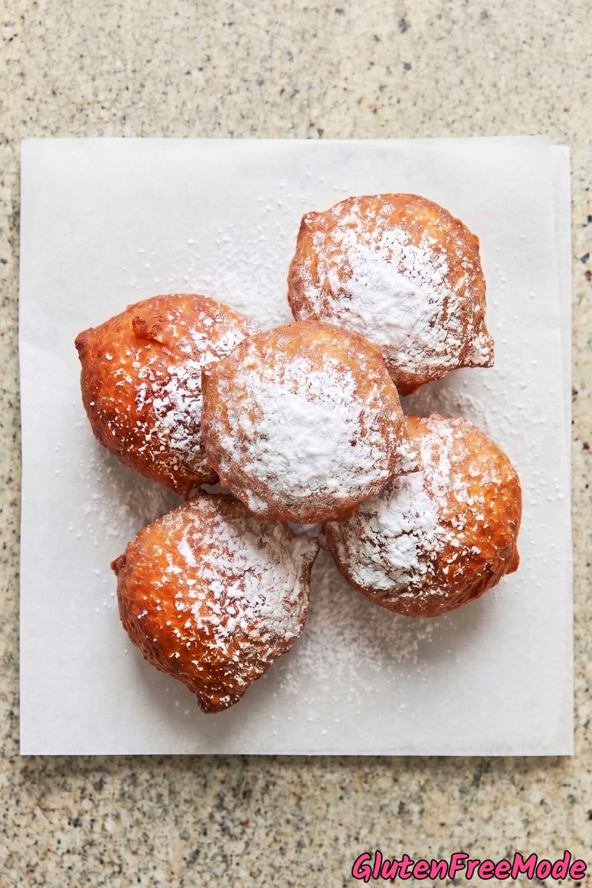 Fluffy gluten free zeppole dusted sugar