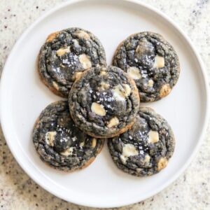 Gluten Free Black Sesame & White Chocolate Cookies