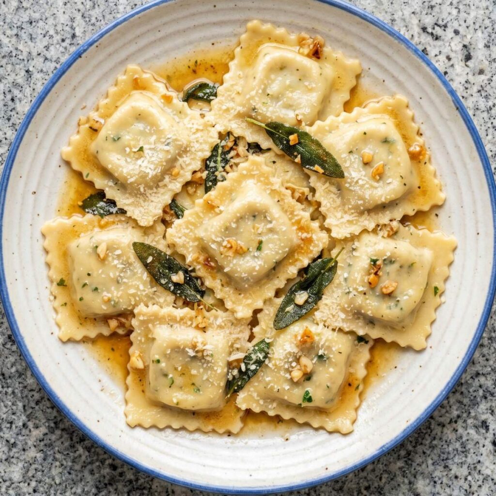 Gluten Free Cheese Ravioli with Brown Butter Sage