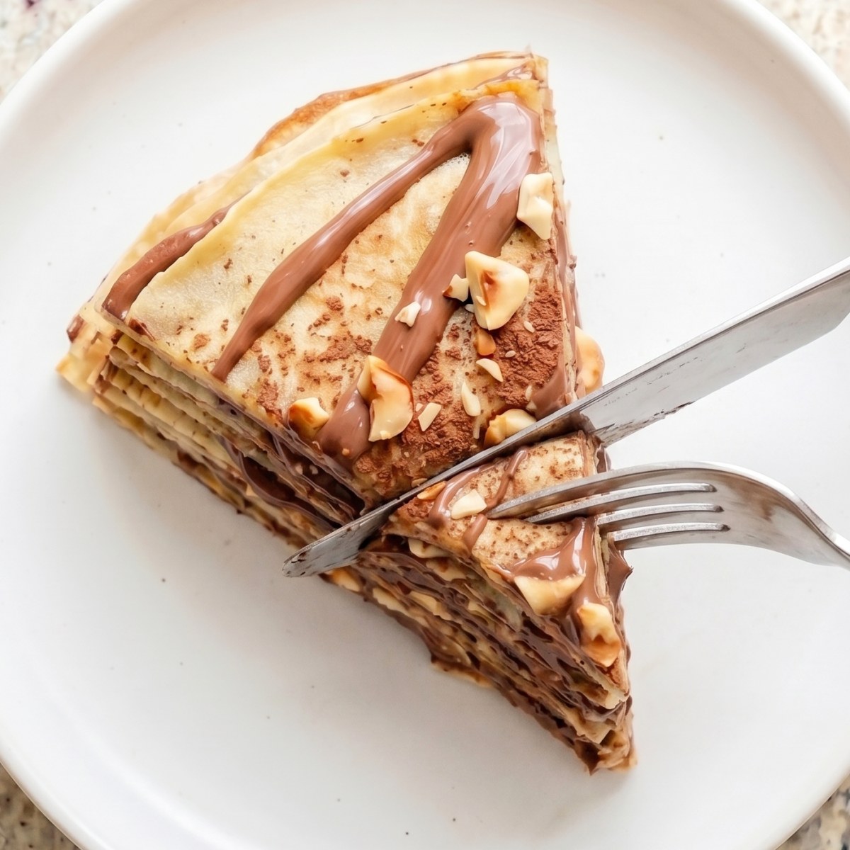Gluten Free Chocolate Hazelnut Crepe Cake